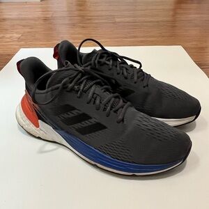 Adidas Response Super Boost gray & black core, blue midsole sneakers Men's 11